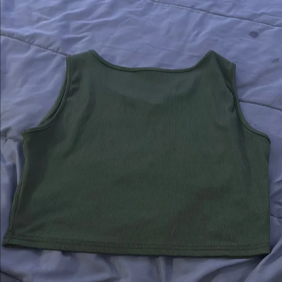 Green Sun-Embroidered Crop Top - Picture 2 of 3